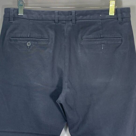 Rodd & Gunn Pants Mens 34 Straight Fit Navy Blue Cotton Stretch Flat Front Hem - Picture 7 of 11